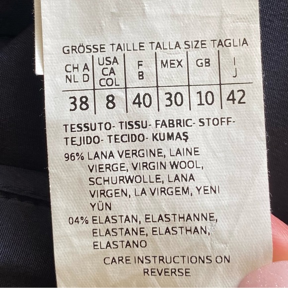 MaxMara $945 Dress Pants Size 8 Navy Blue Straight Leg Pockets Work Professional - Picture 7 of 7